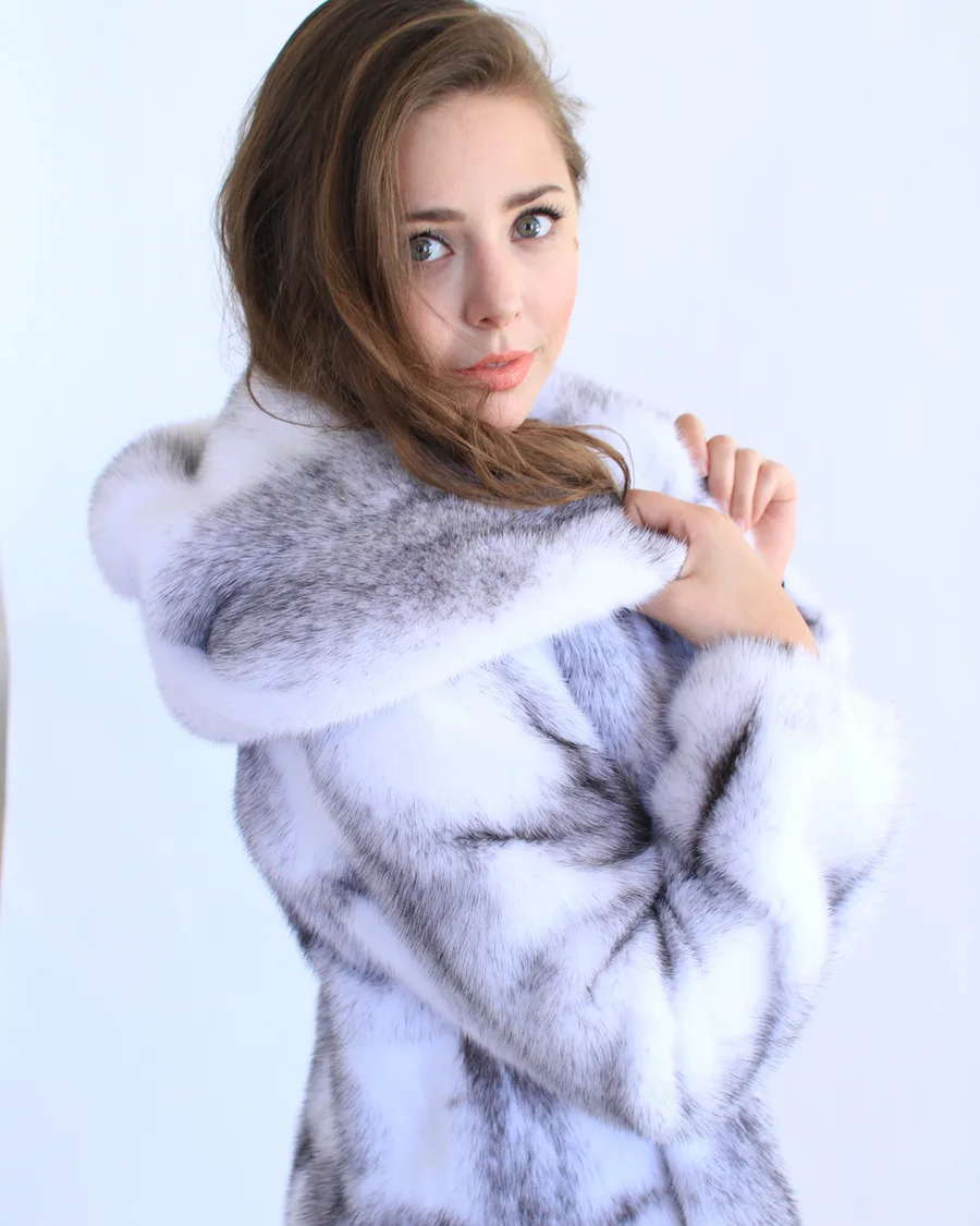 Black cross mink jacket